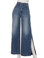 ロングスリットワイドJ/W DENIM PT/BLU