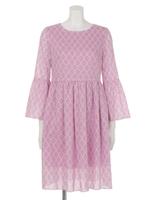 TRIBAL PRINT DRESS/BLACK