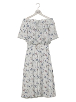 オフショル花柄ワンピ/ブラック