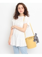 リボンラッフルカットソー/ホワイト系(002)