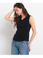 ストレッチ天竺ノースリーブトップス/ピンク系(079)