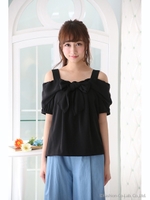 リボンオフショル半袖ＢＬ/ピンク