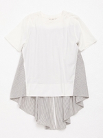 Back stripe tee/WHITE