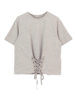 カットソービスチェレースアップTシャツ/ホワイト