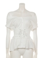 ベルトSETオフショルブラウス/オフホワイト