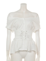 ベルトSETオフショルブラウス/オフホワイト