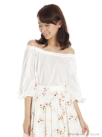 T/CブロードオフショルダーBL　1/オフ