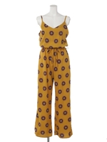 【chille anap】裾スリット入り柄キャミオールインワン/YEL