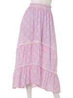 トロピカルフラワーマキシスカート/ラベンダー