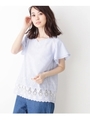 ハートネック裾刺繍ブラウス/オフホワイト(003)