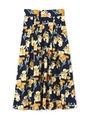 《BLANCHIC》カラフルフラワーPTスカート/ネイビー1(121)