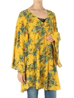 【AZUL by moussy】ブーケ柄ガウン/柄YEL