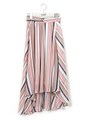 ストライプスカート共ベルト付き/ピンク