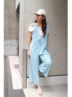 衿ぐり刺繍オールインワン/ライトインディゴ1(111)