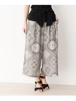 エスニックパターンプリントガウチョ/ブラック(119)