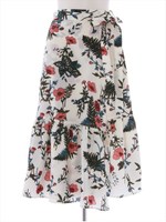 レトロ花柄ラップスカート/グリーン