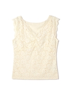 デコルテ　レース　カットソー/ホワイト(030)