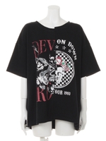 ROCKリメイクTシャツ/ブラック