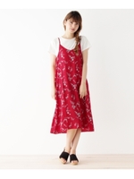 Tシャツセット花柄キャミワンピース/レッド(162)
