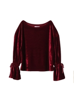 【sw】チュールインベロアトップス/ボルドー