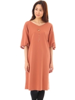 ◆夏目三久さん着用◆タックリバーワンピース/キャメル4(044)