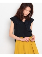 エンブロ刺繍ジョーゼットブラウス/ラズベリーピンク(073)