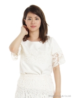 ケミカルレースポンチTシャツ/オフホワイト