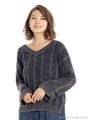 スピンドルピグメントニットTOPS/BLACK