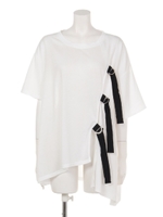 スリットベルト変形トップス/ホワイト