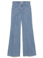 デザインフレアデニムパンツ/LBLU