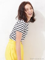 ハイゲージボーダークルーTシャツ/ネイビー