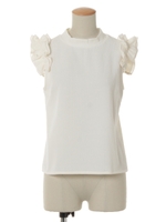 フリルショルダートップス/ホワイト