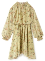 ベンガルフラワーシフォンワンピ/マスタード