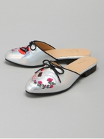 刺繍バレエスリッパ/レッド