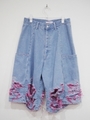 damaged denim shorts/PINK