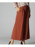 〔洗える〕クロップトガウチョパンツ/ワインレッド(063)