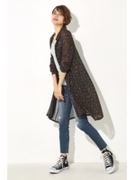 【AZUL by moussy】小花柄シャツディガン/柄YEL