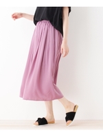 マットサテンギャザーロングスカート/ピンク(072)