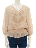 刺繍ぺプラムブラウス/ホワイト