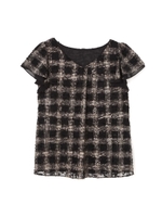 チェックオパールブラウス/ボルドー(070)