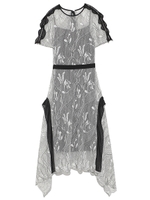 チュールレースフレアーワンピース/BLK