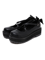 ハートリボンパンプス/ブラック