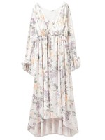 ワイルドフラワーカップインカシュクールドレス/BLU