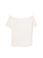 針抜きシルケットオフショルダーカットソー/ホワイト(030)