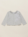 BABY 花モチーフ 9分袖ボレロ/杢グレー