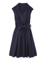 カシュクールリボンシャツワンピース/ネイビー(120)