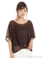 ラメジャガードカシュクールアンサンブルカットソー/クロ