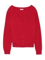 ウォッシャブルウールVカーディガン/RED