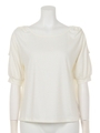 ギャザーショルダーリングTOPS/WHT