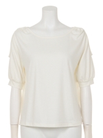 ギャザーショルダーリングTOPS/WHT